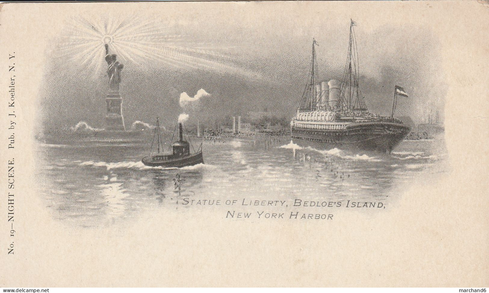 New York Harbor Statue Of Liberty Bedloe's Island Authorized By Act Of Congress May 19-1898 (j Koehler) - Vrijheidsbeeld