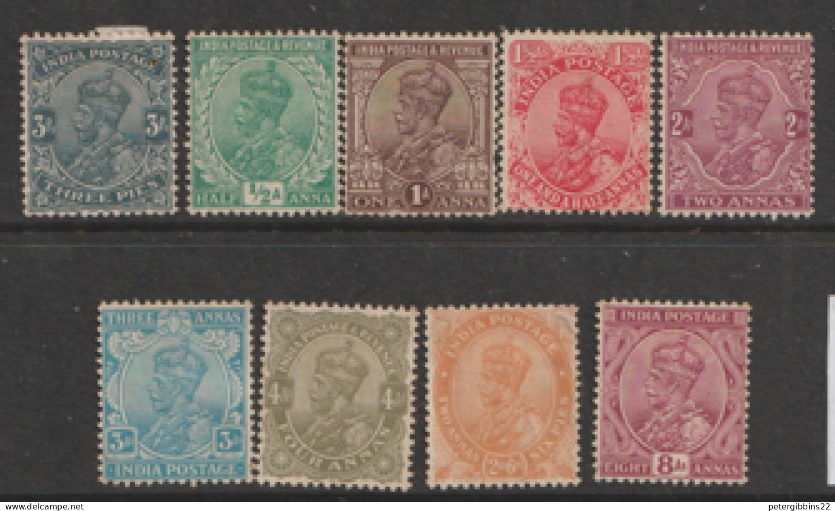 India  1926  Various Values To 8a  Mounted Mint - 1911-35 King George V