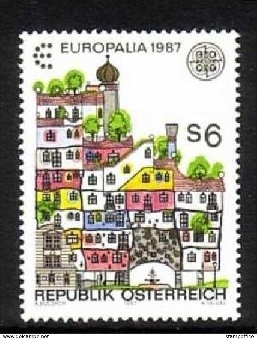 ÖSTERREICH MI-NR. 1876 POSTFRISCH(MINT) EUROPA 1987 MODERNE ARCHITEKTUR HUNDERTWASSER-HAUS - 1987