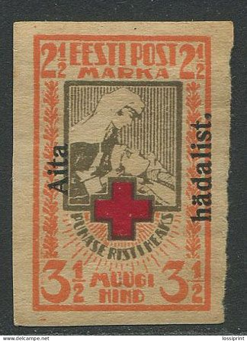 Estonia:Unused Imperforated Overprinted Stamp Stamp Red Cross, Aita Hädalist, 1923, MNH - Estland