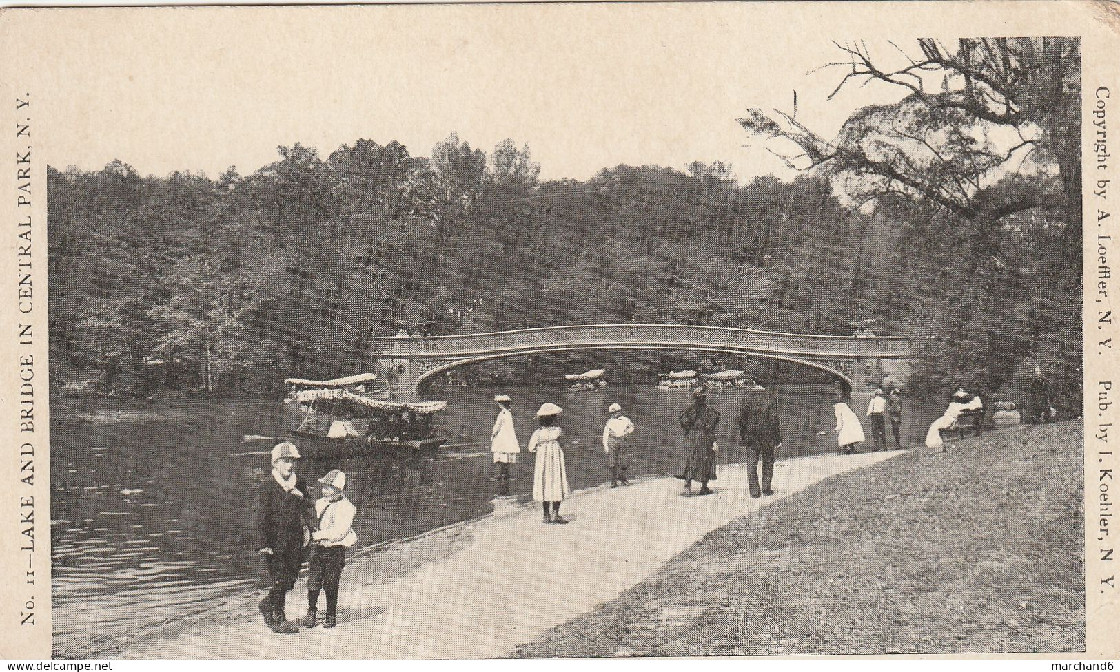 New York Lake And Bridge In Central Park Authorized By Act Of Congress May 19-1898 (j Koehler) - Central Park