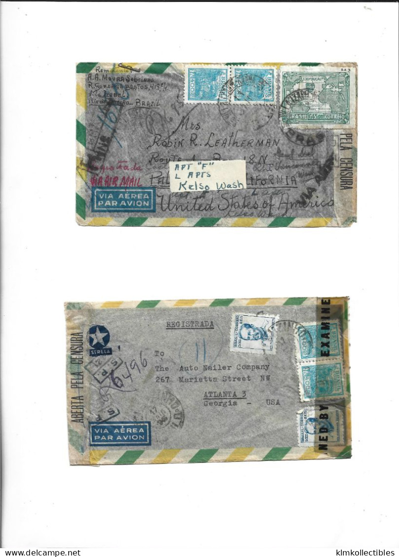 BRAZIL BRASIL - POSTAL HISTORY LOT - CENSORED AIRMAIL - Sonstige & Ohne Zuordnung