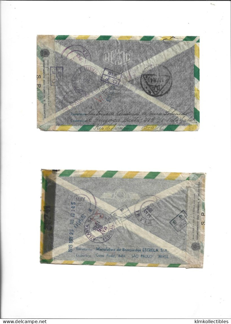 BRAZIL BRASIL - POSTAL HISTORY LOT - CENSORED AIRMAIL - Other & Unclassified