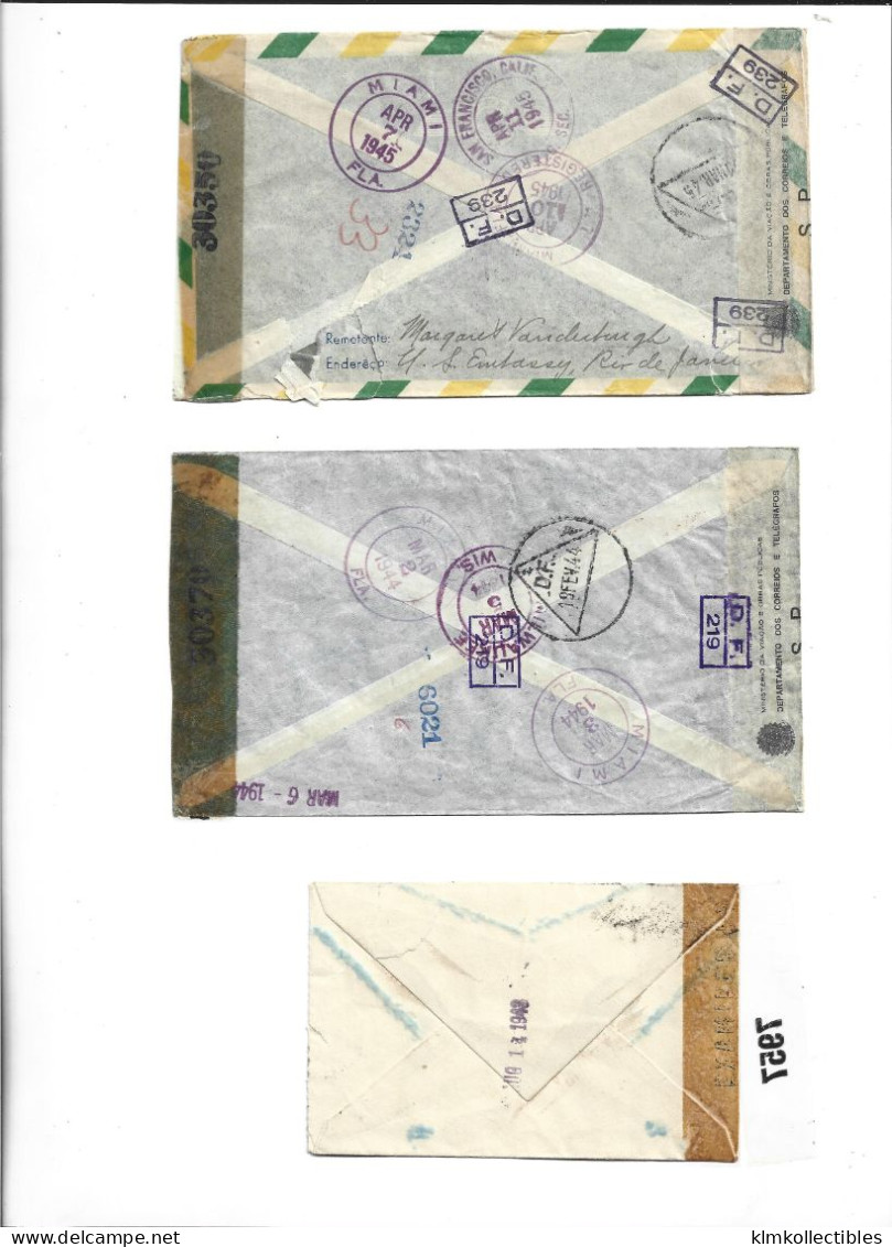 BRAZIL BRASIL - POSTAL HISTORY LOT - CENSORED AIRMAIL - Other & Unclassified