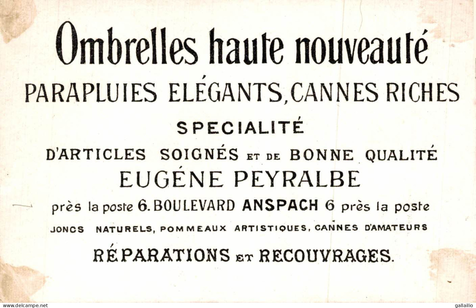 CHROMO PARAPLUIES EUGENE PEYRALBE BRUXELLES MUSICIEN NOIR BANJO - Otros & Sin Clasificación