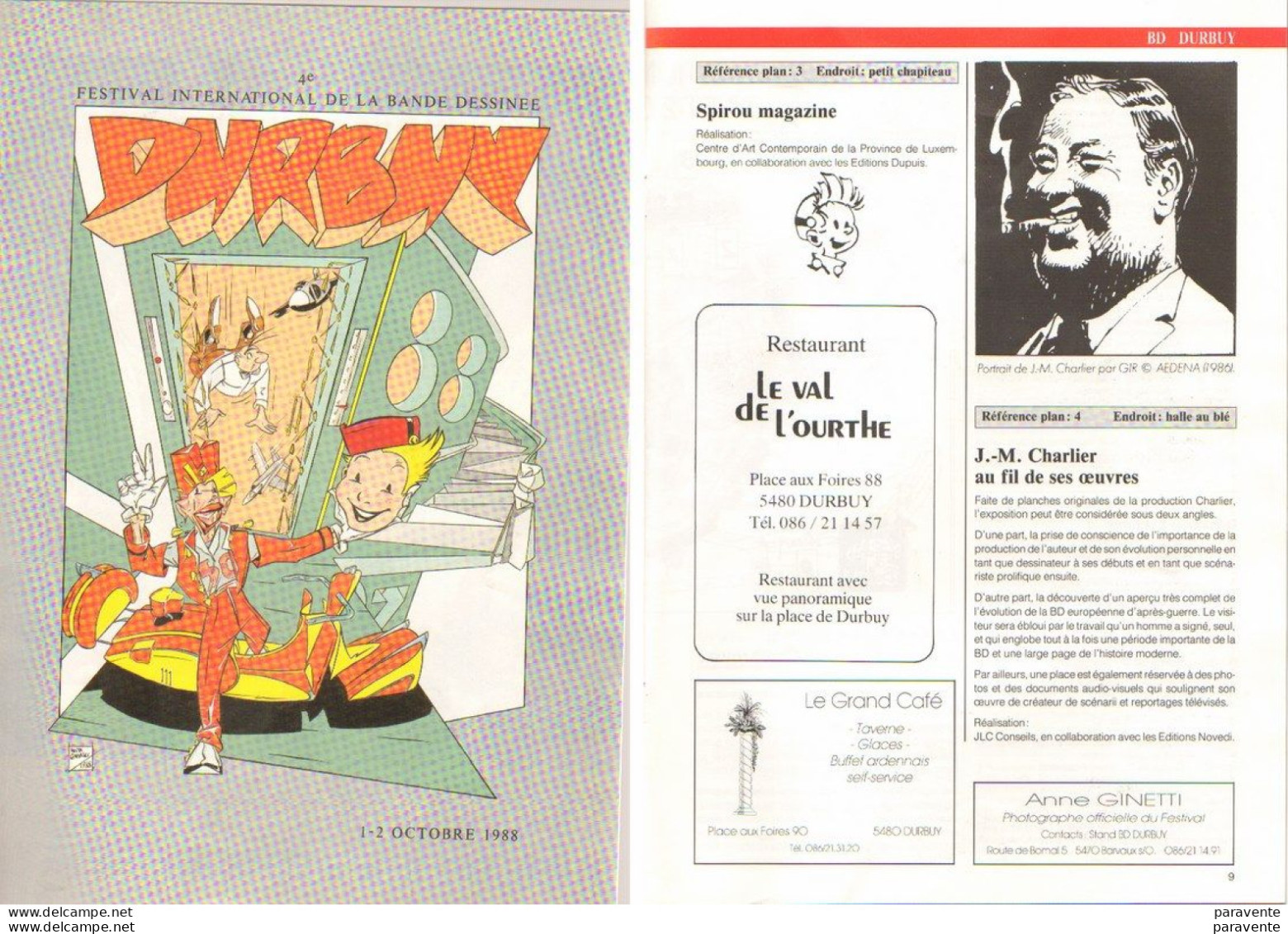 Programme Salon Bd DURBUY 1988 Avec GABRIEL  GIRAUD - Möbius