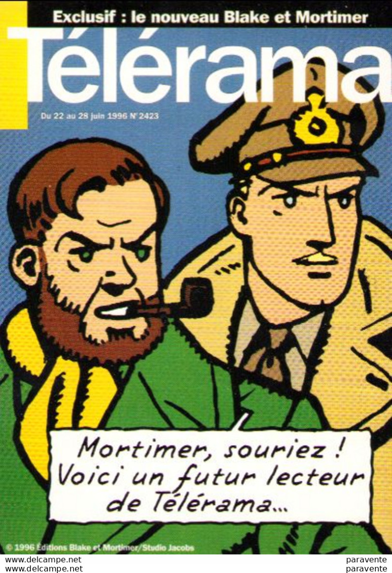 Carte Publicité TELERAMA Avec BLAKE ET MORTIMER En 1996 - Cartoline Postali