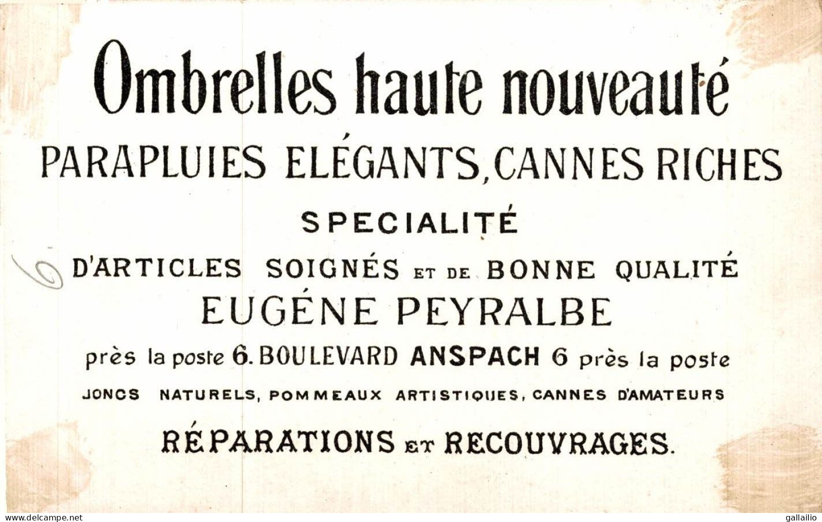 CHROMO PARAPLUIES EUGENE PEYRALBE BRUXELLES MUSICIEN NOIR BANJO - Otros & Sin Clasificación