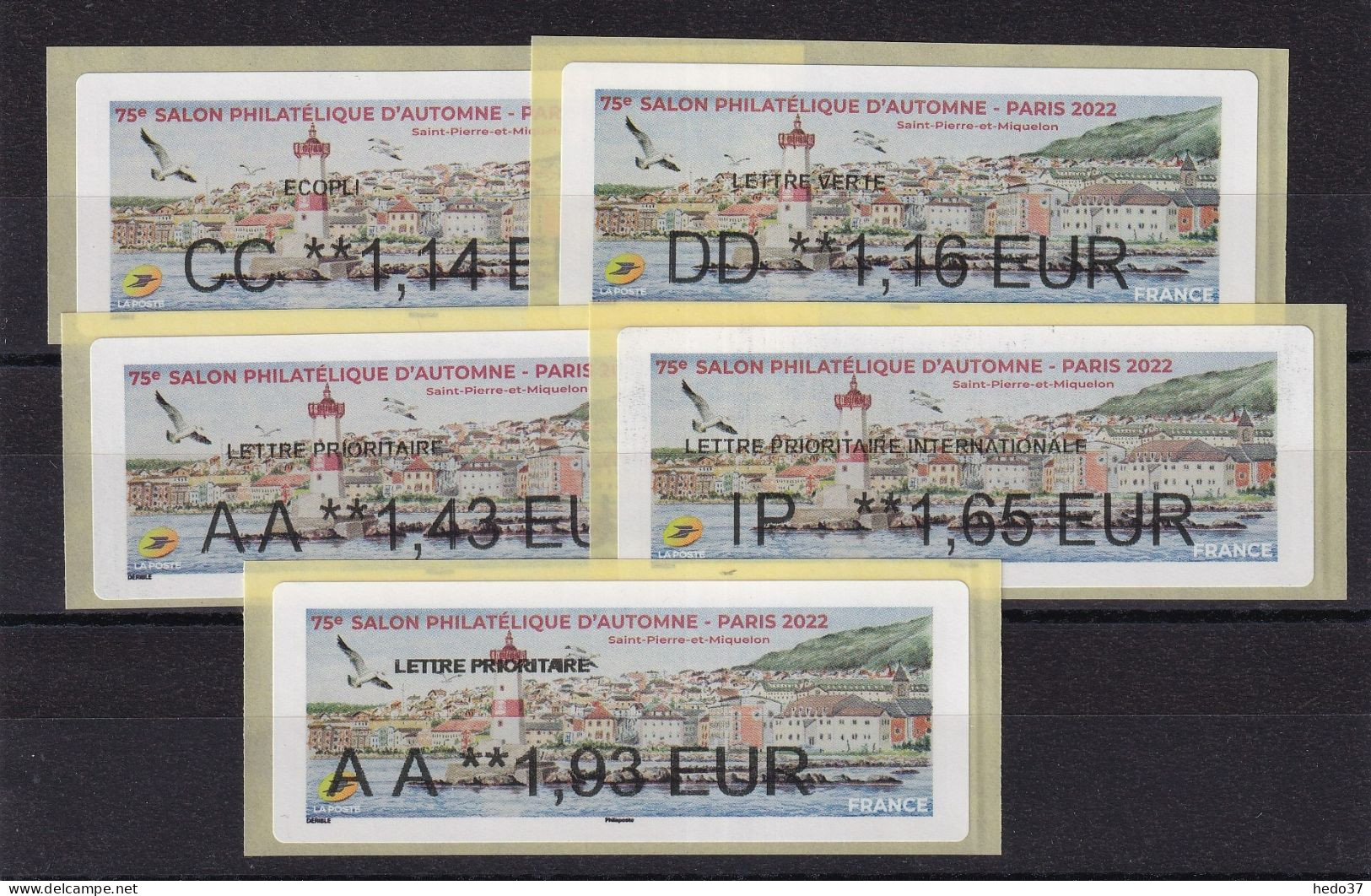 France Timbres De Distributeurs N°1280 - Ensemble De 5 Valeurs - Neuf ** Sans Charnière - TB - 2010-... Abgebildete Automatenmarke