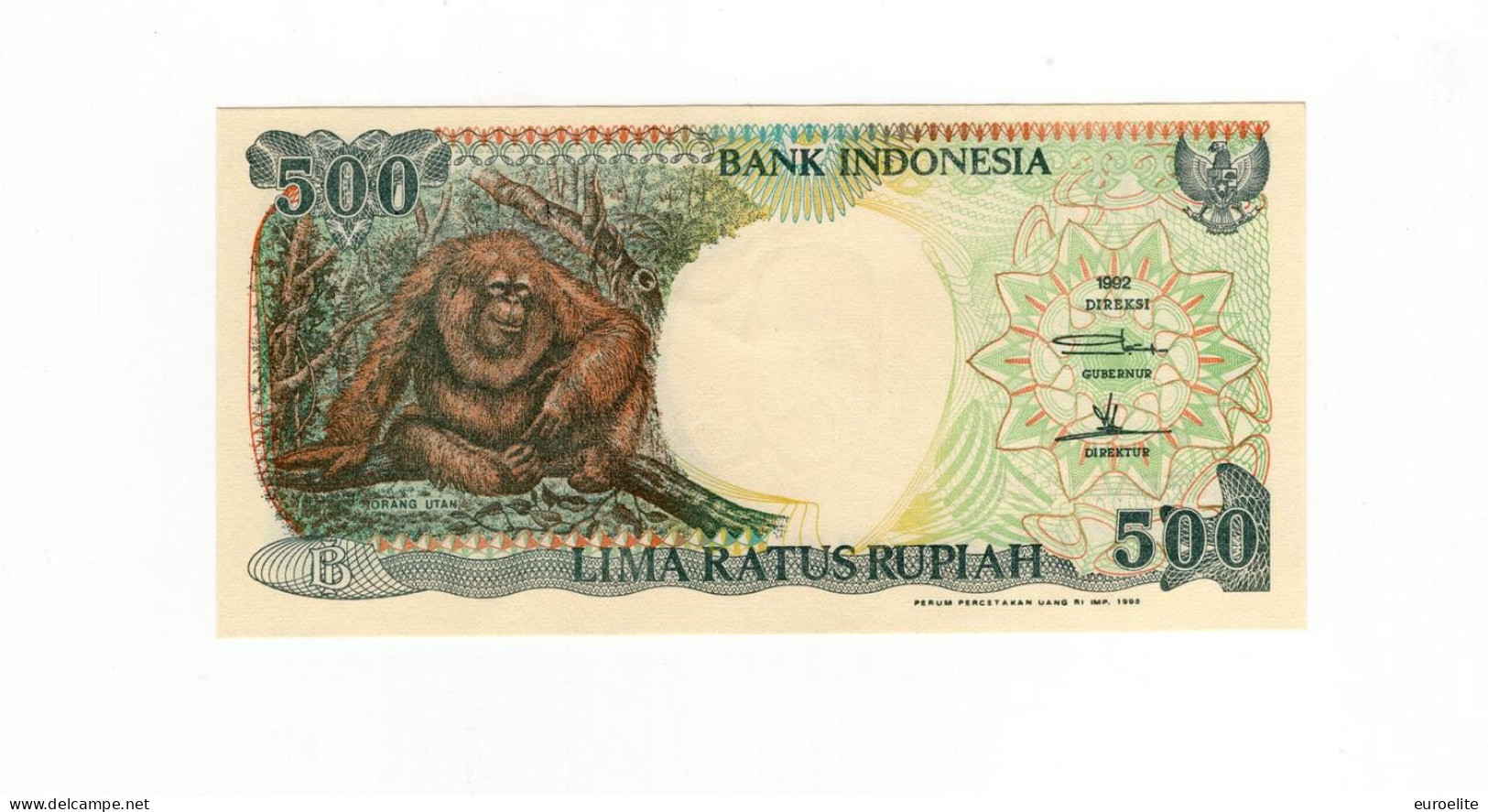 Indonesia - 500 Rupiah "Orang Utan" 1992 - Indonésie