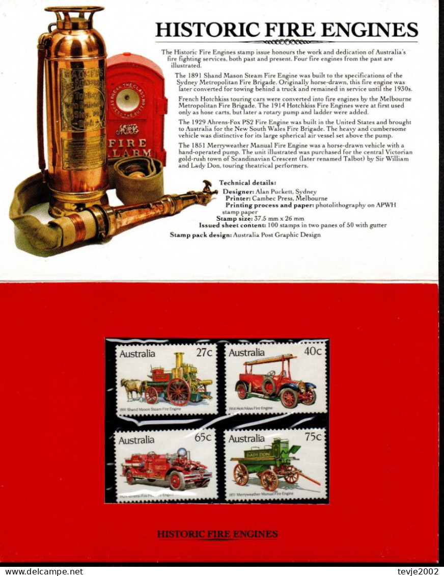 Australien 1983 - Mi.Nr. 820 - 823 - Postfrisch MNH - Feuerwehr Firebrigade Folder - Firemen