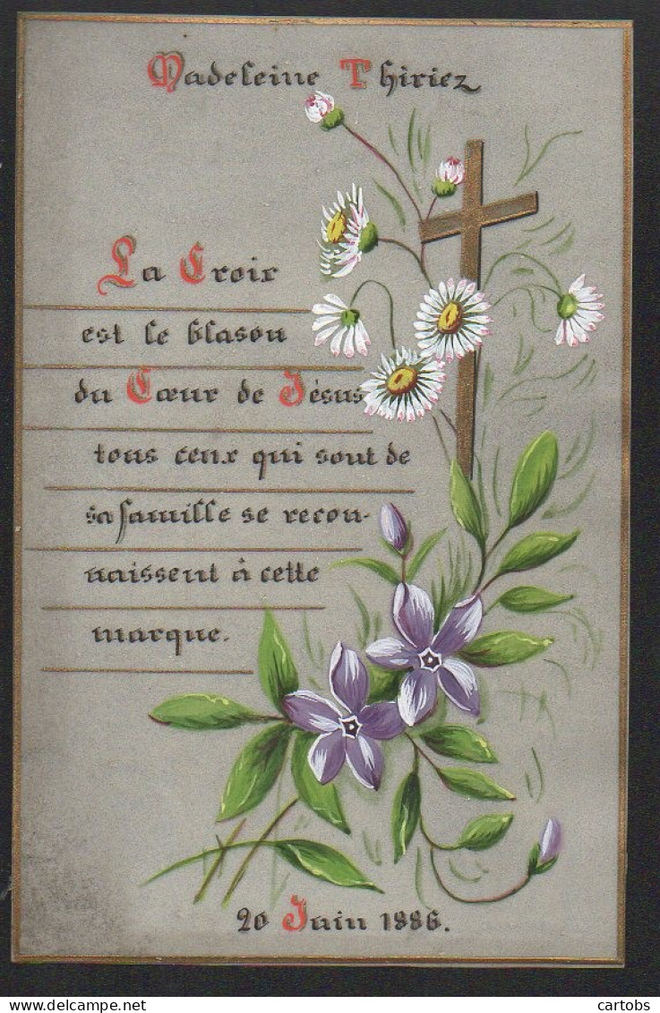 Image Religieuse  De 1886 (9x14cm) Souvenir (sur Support Genre Acétate)  - Religion &  Esoterik