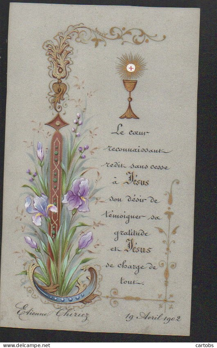 Image Religieuse  De 1902 (8x13cm) Souvenir (sur Support Genre Acétate)  - Religion &  Esoterik