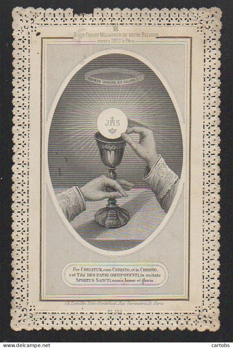 Image Religieuse  Genre Canivet Souvenir De Prêtrise 1876 - Religion & Esotericism