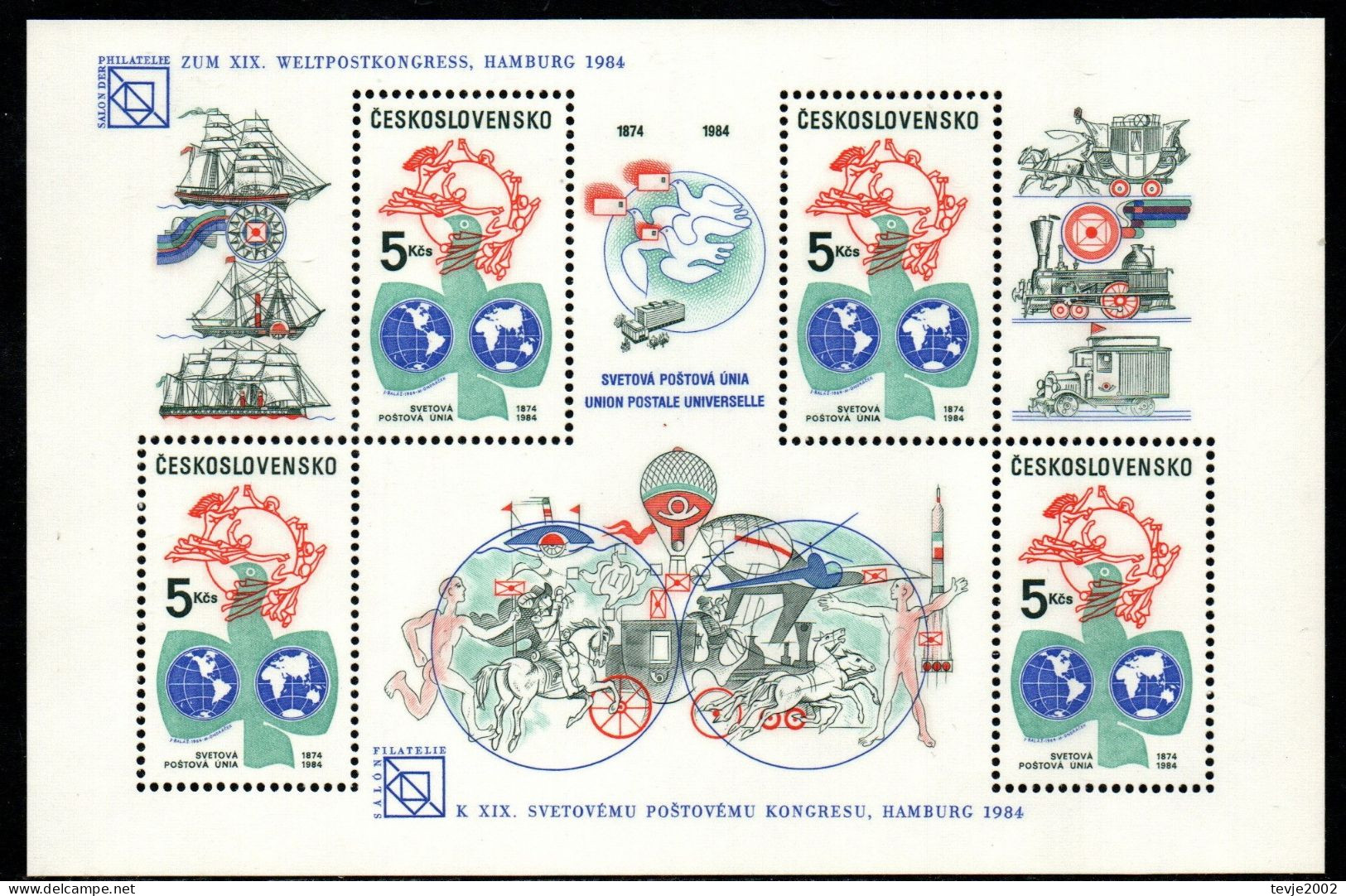 Tschechoslowakei  CSSR 1984 - Mi.Nr. Block 59 - Postfrisch MNH - Blocs-feuillets