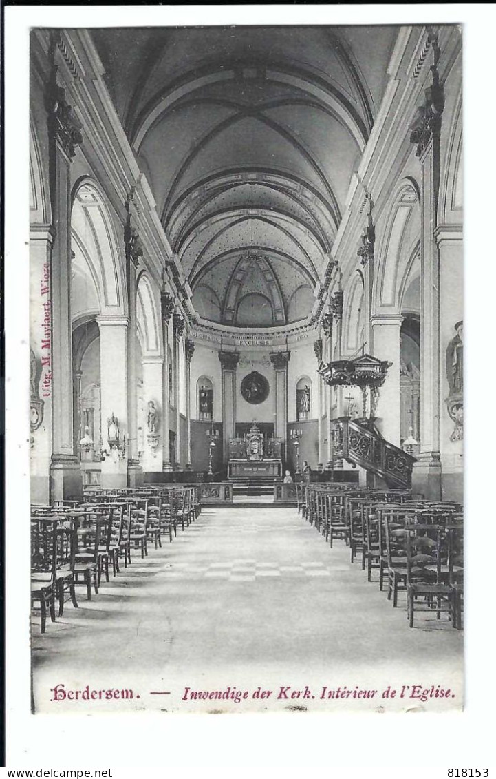 Herdersem  - Inwendige  Der Kerk.  Intérieur De L'Eglise  1906 - Aalst