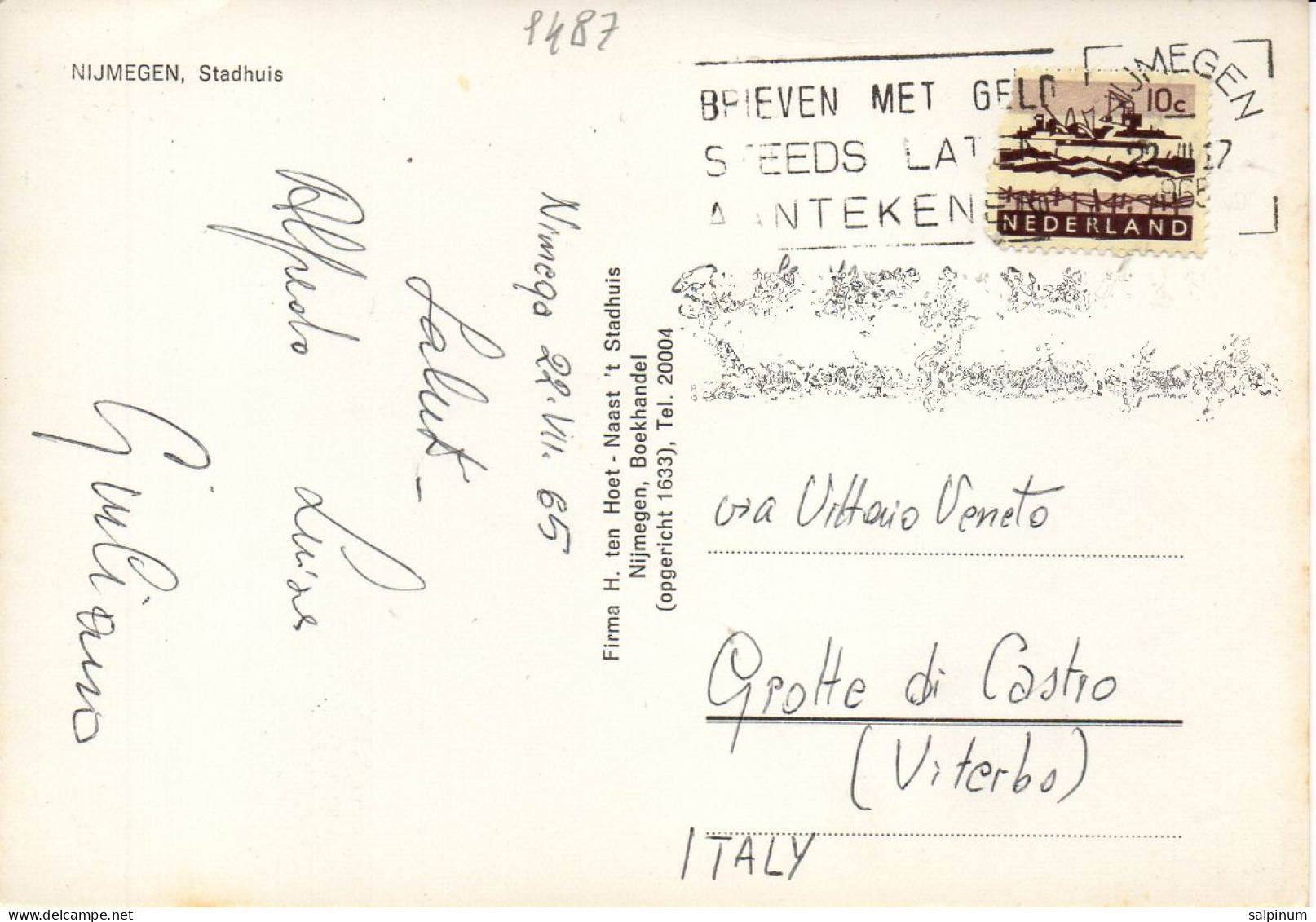 Philatelic Postcard With Stamps Sent From HOLLAND To ITALY - Briefe U. Dokumente