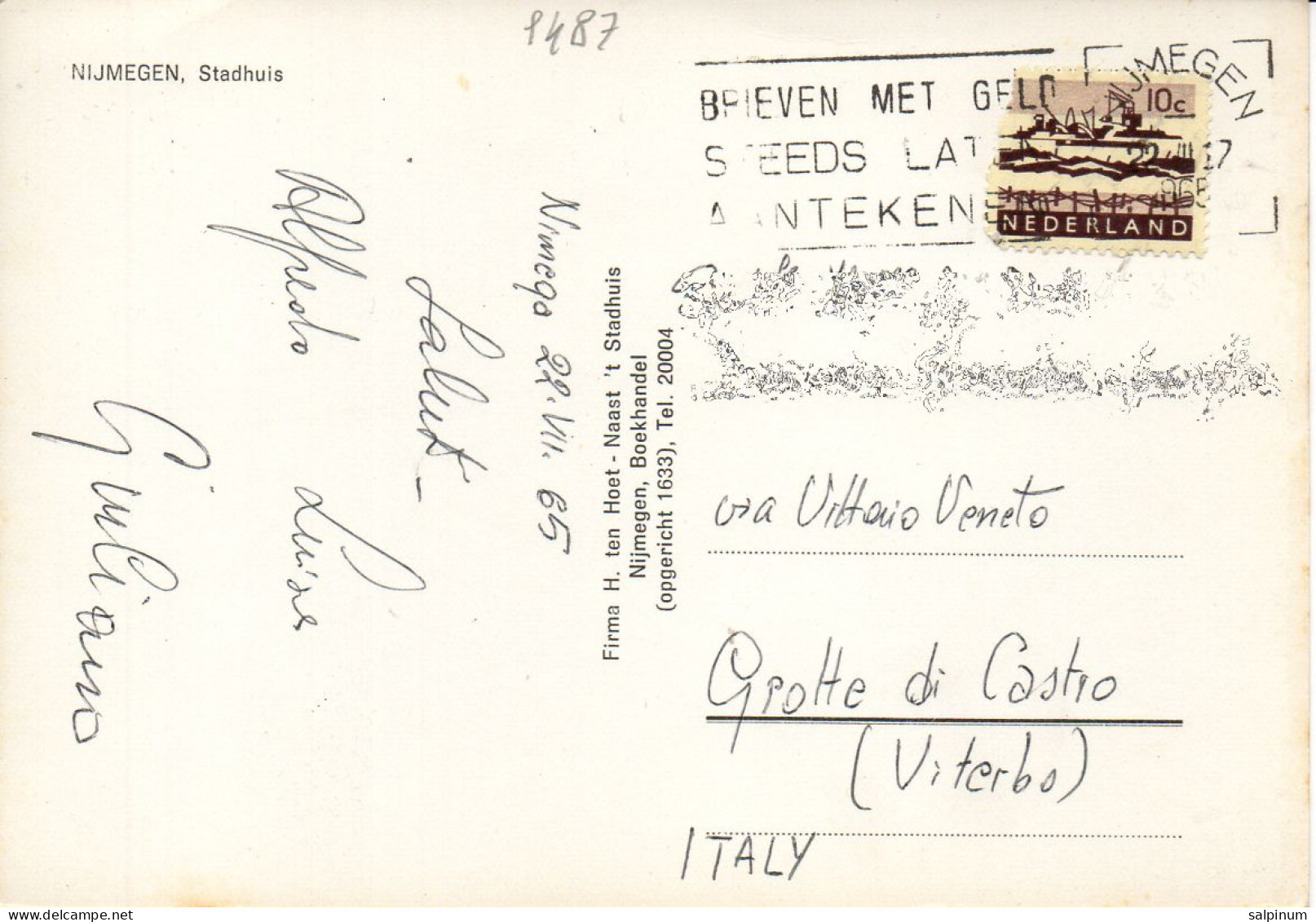Philatelic Postcard With Stamps Sent From HOLLAND To ITALY - Cartas & Documentos