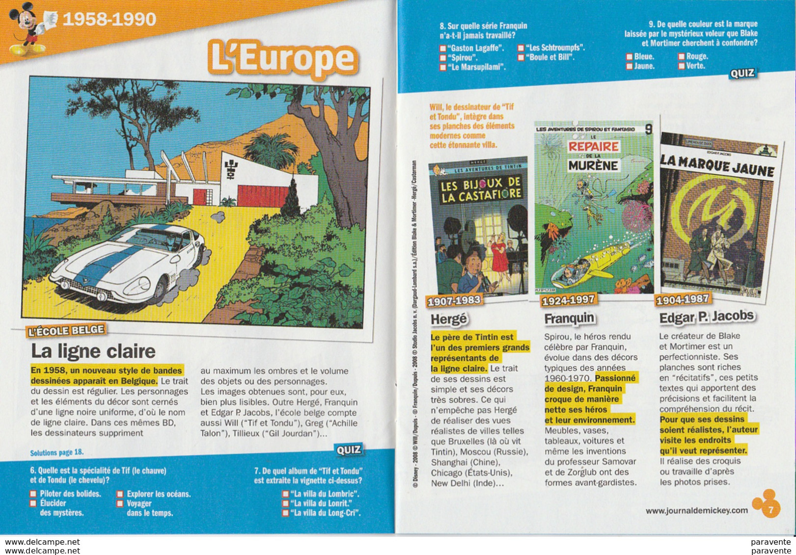 Programme Expo ARCHIE Et BD (supplement Magazine MICKEY) Avec CHALAND - MEZIERES - TANIGUSHI - LARGO WINCH - FRANQUIN - - Autres & Non Classés