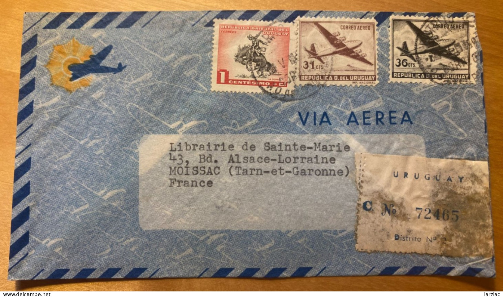 Enveloppe Affranchie En Recommandé Pour La France Oblitération Montevideo - Uruguay