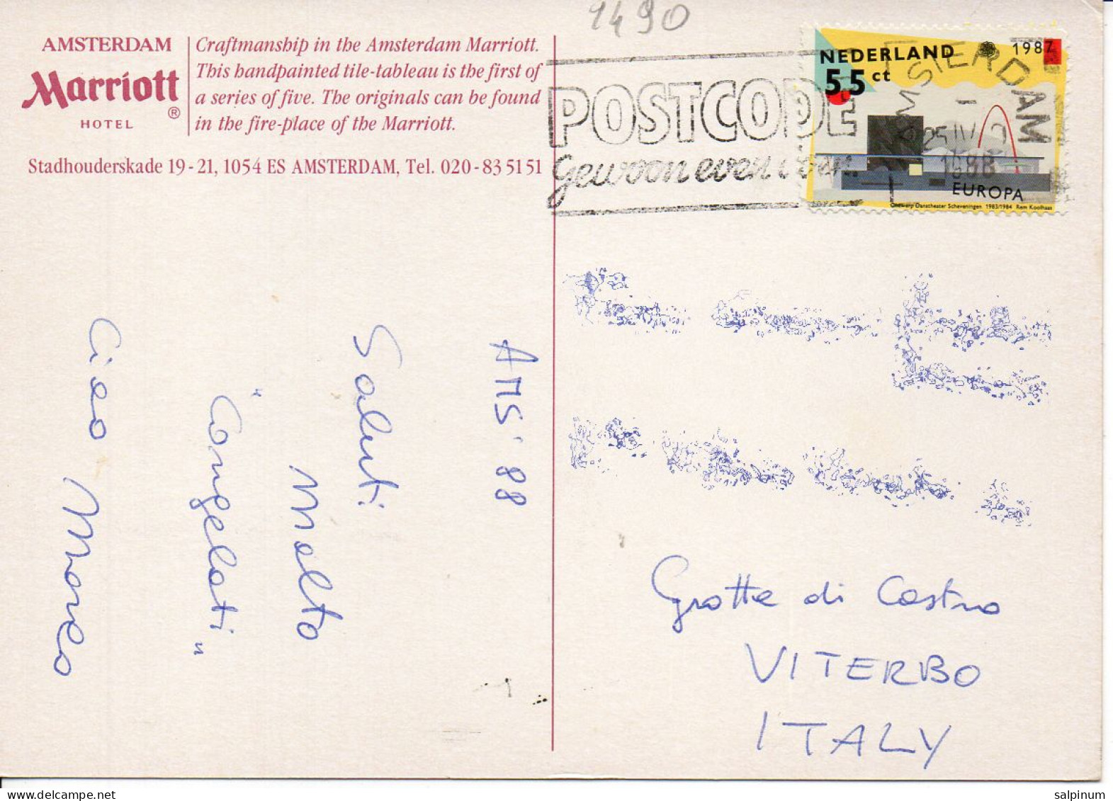 Philatelic Postcard With Stamps Sent From HOLLAND To ITALY - Briefe U. Dokumente