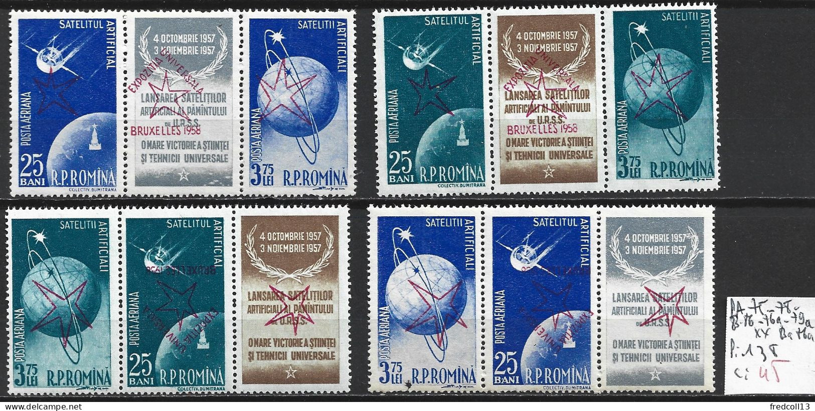 ROUMANIE PA 75-78 , 83-86 , 76a-79a , 83a- 86a ** Côte 138 € - Unused Stamps