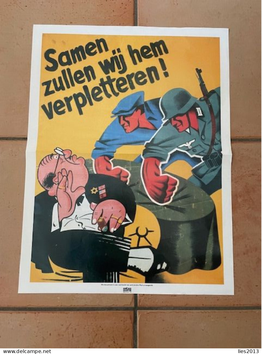 AFFICHE POSTER 1935-1945,Anti-Joodse Nazi-Propaganda,  35 CM X 50 CM AFFICHE POSTER : Reproductie - Afiches