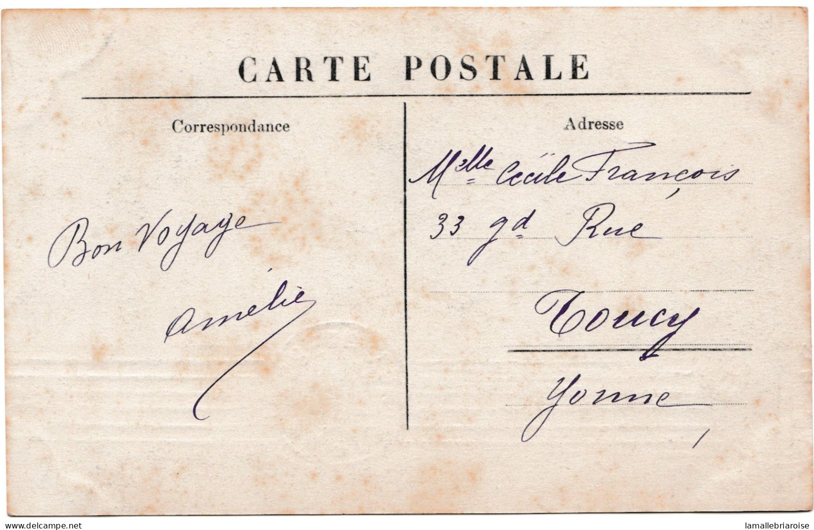 Porte Timbre: Dieu Protège La France Et Semeuse Sur Carte  De Paris - 1906-38 Semeuse Camée