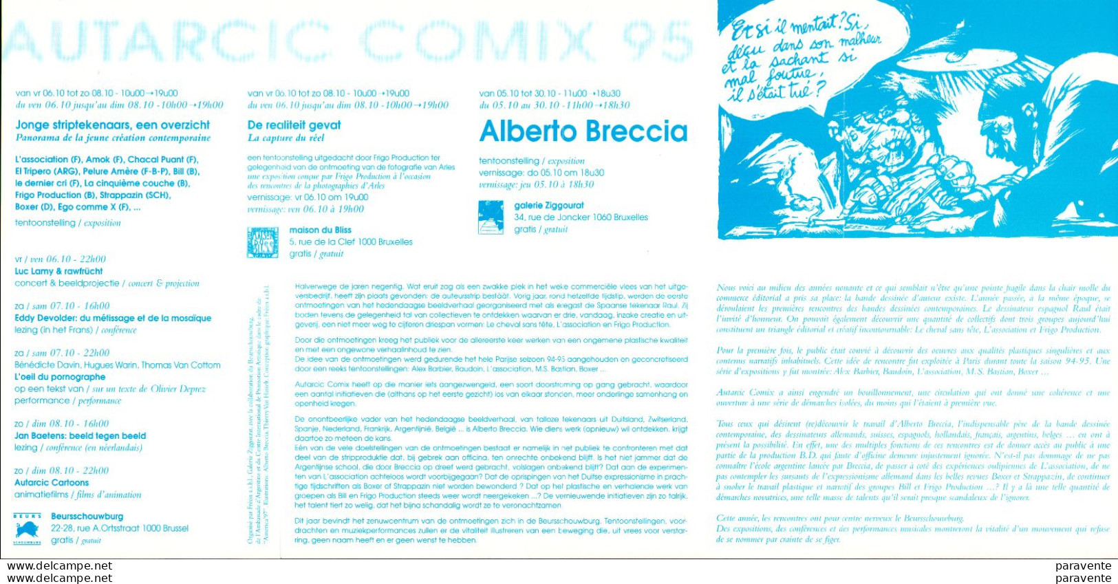 BRECCIA ; Depliant Festival Bd AUTARCIC COMIX à Bruxelles En 1995 - Autocolantes