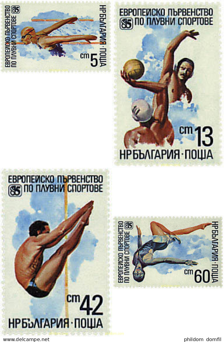 727844 HINGED BULGARIA 1985 CAMPEONATOS DE EUROPA DE NATACION EN SOFIA - Unused Stamps