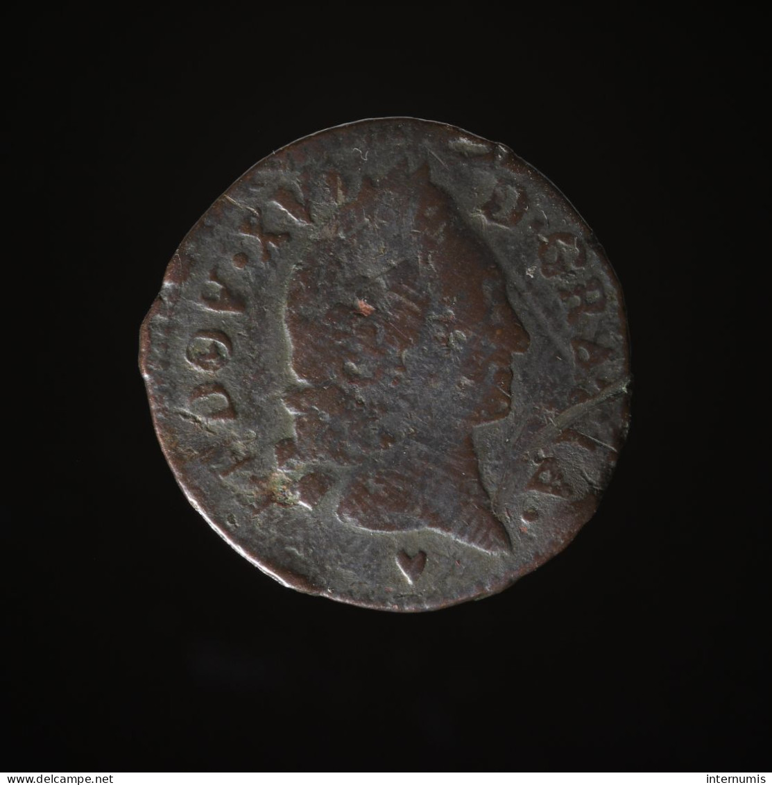 RARE France, Louis XV, 1 Liard, 1769, Aix, Cuivre (Copper), TB+ (VF),
G.274 - 1715-1774 Luigi XV Il Beneamato