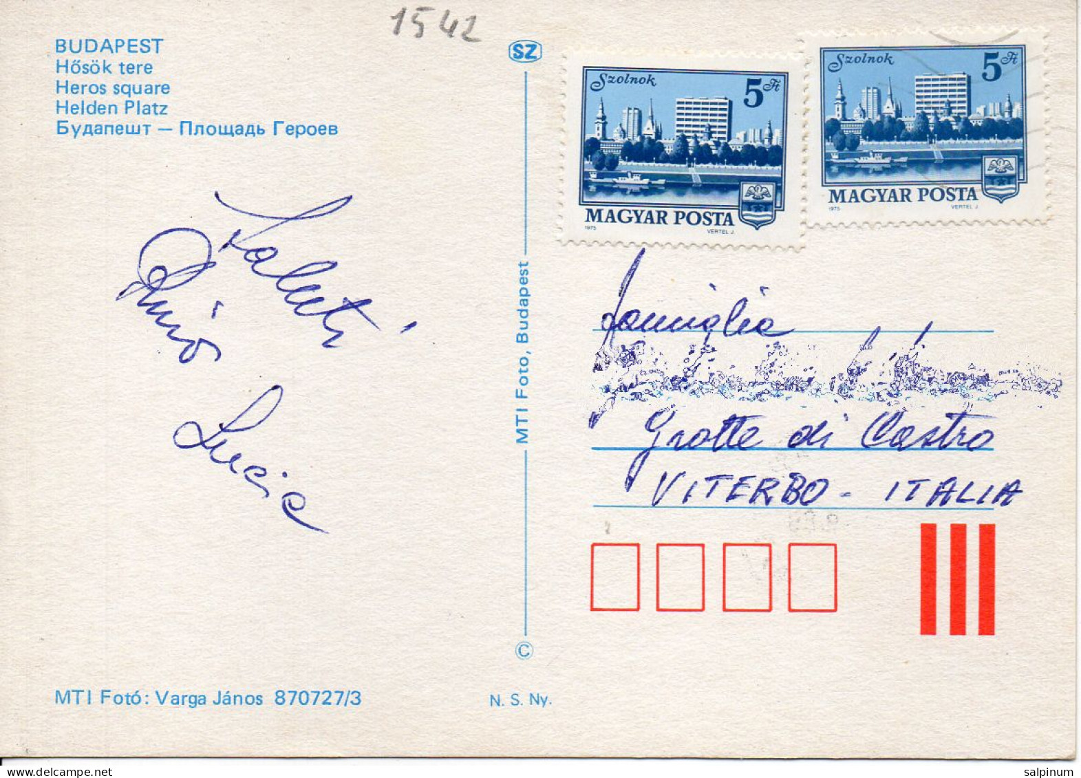Philatelic Postcard With Stamps Sent From HUNGARY To ITALY - Lettres & Documents