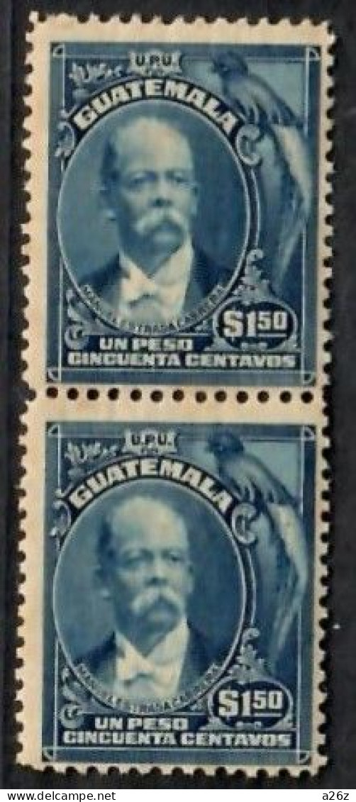 Guatemala 1918 Estrada Cabrera And Quetzal Vertical Pair MNH  Average Good Condition - Guatemala