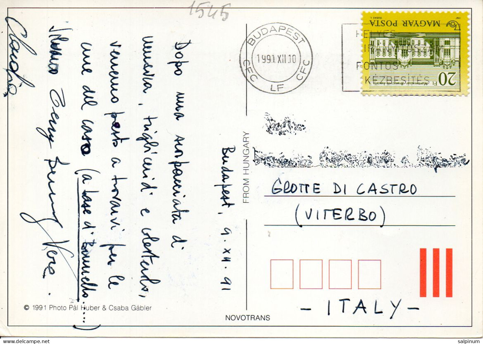 Philatelic Postcard With Stamps Sent From HUNGARY To ITALY - Storia Postale