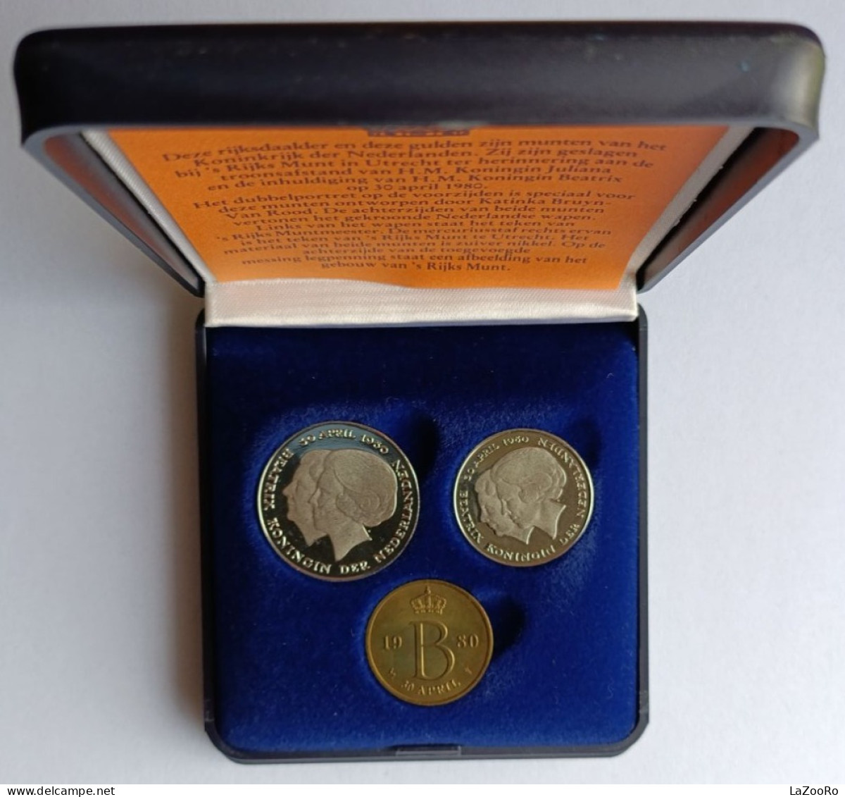 LaZooRo: Netherlands 1 & 2 1/2 Gulden 1980 PROOF Set Investiture Of New Queen - 1980-2001 : Beatrix