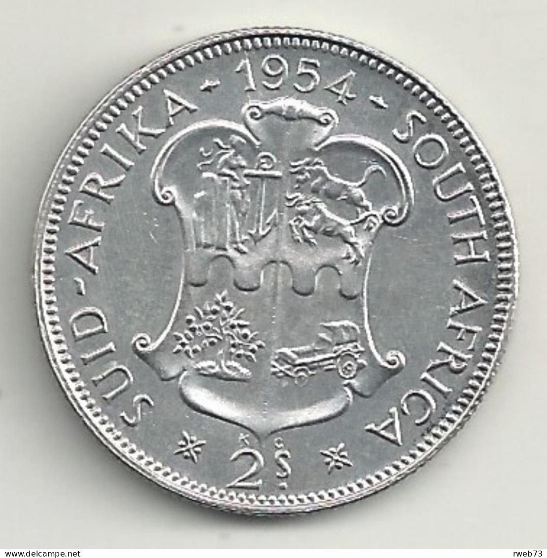 AFRIQUE DU SUD - 2 Shillings - 1954 - Argent - TB/TTB - Südafrika