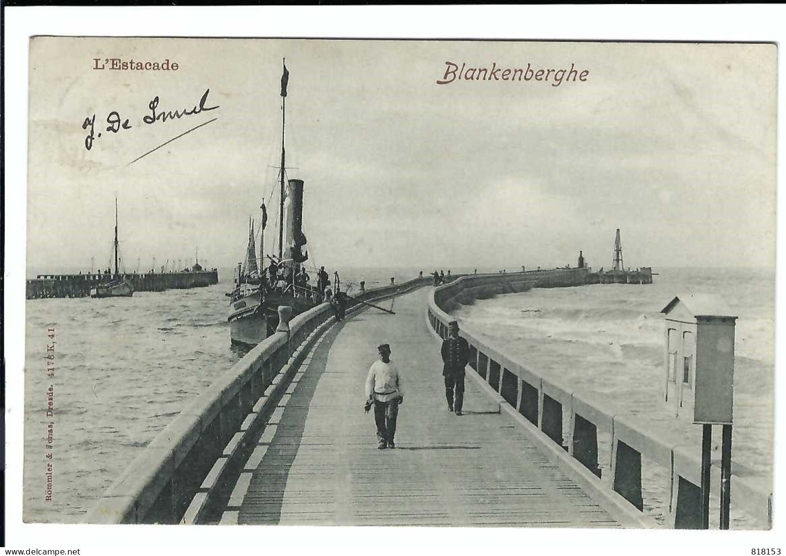 Blankenberge  Blankenberghe  L'Estacade  1905 - Blankenberge