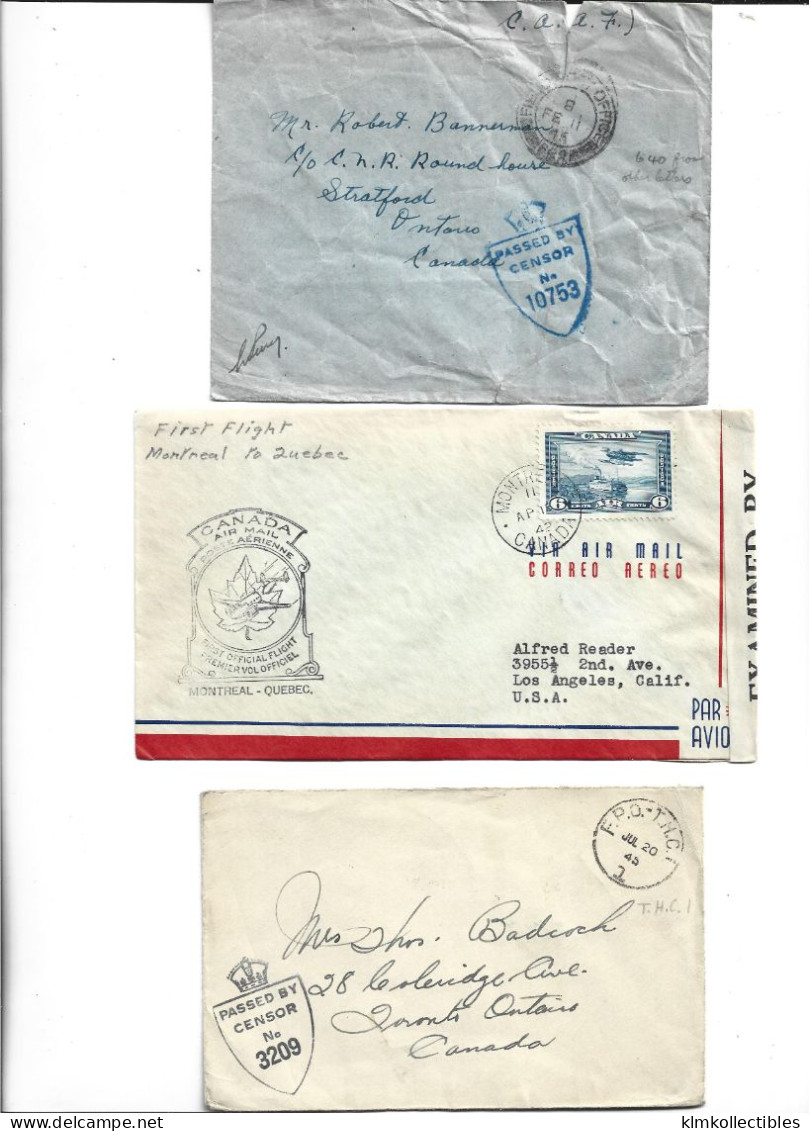 CANADA - POSTAL HISTORY LOT - CENSORED ARMY MILITARY - Otros & Sin Clasificación