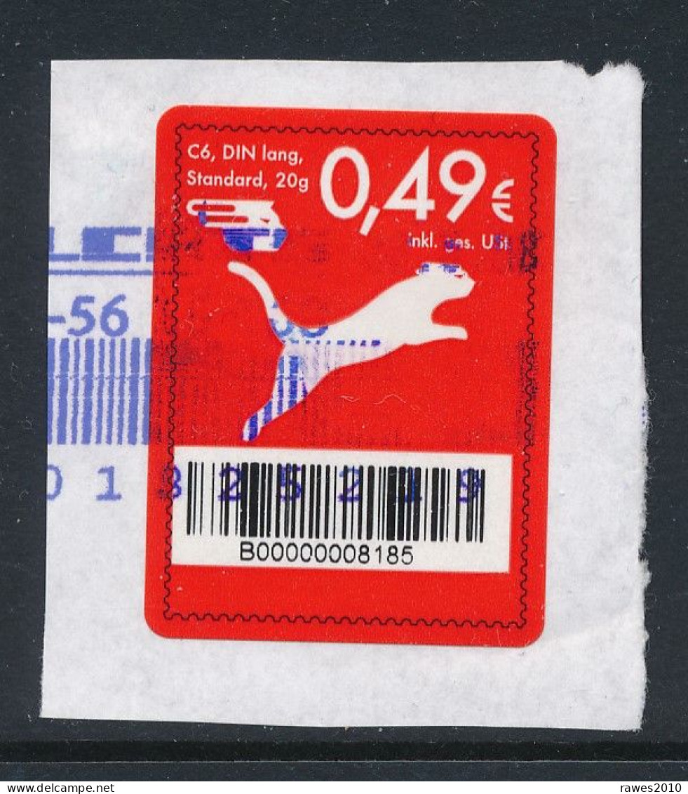BRD Erfurt Privatpost Mailcats 2008 0,49 Euro Tiger Label Gross Rechteckig - Raubkatzen