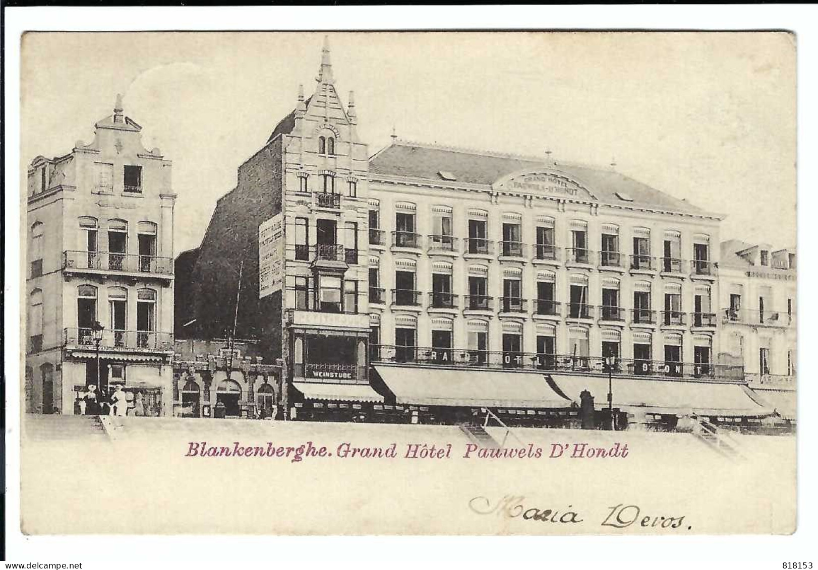 Blankenberge  Blankenberghe  Grand Hôtel Pauwels D'Hondt  1905? - Blankenberge