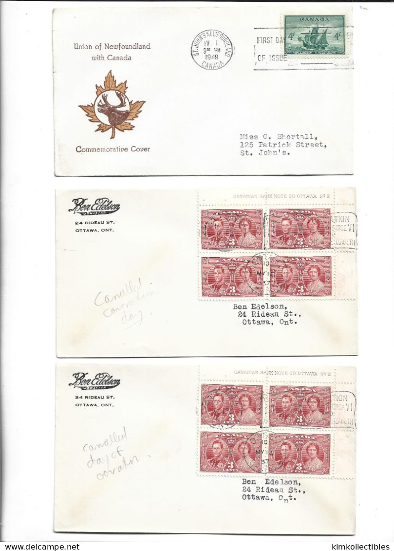 CANADA - POSTAL HISTORY LOT - NEWFOUNDLAND CORONATION - Otros & Sin Clasificación