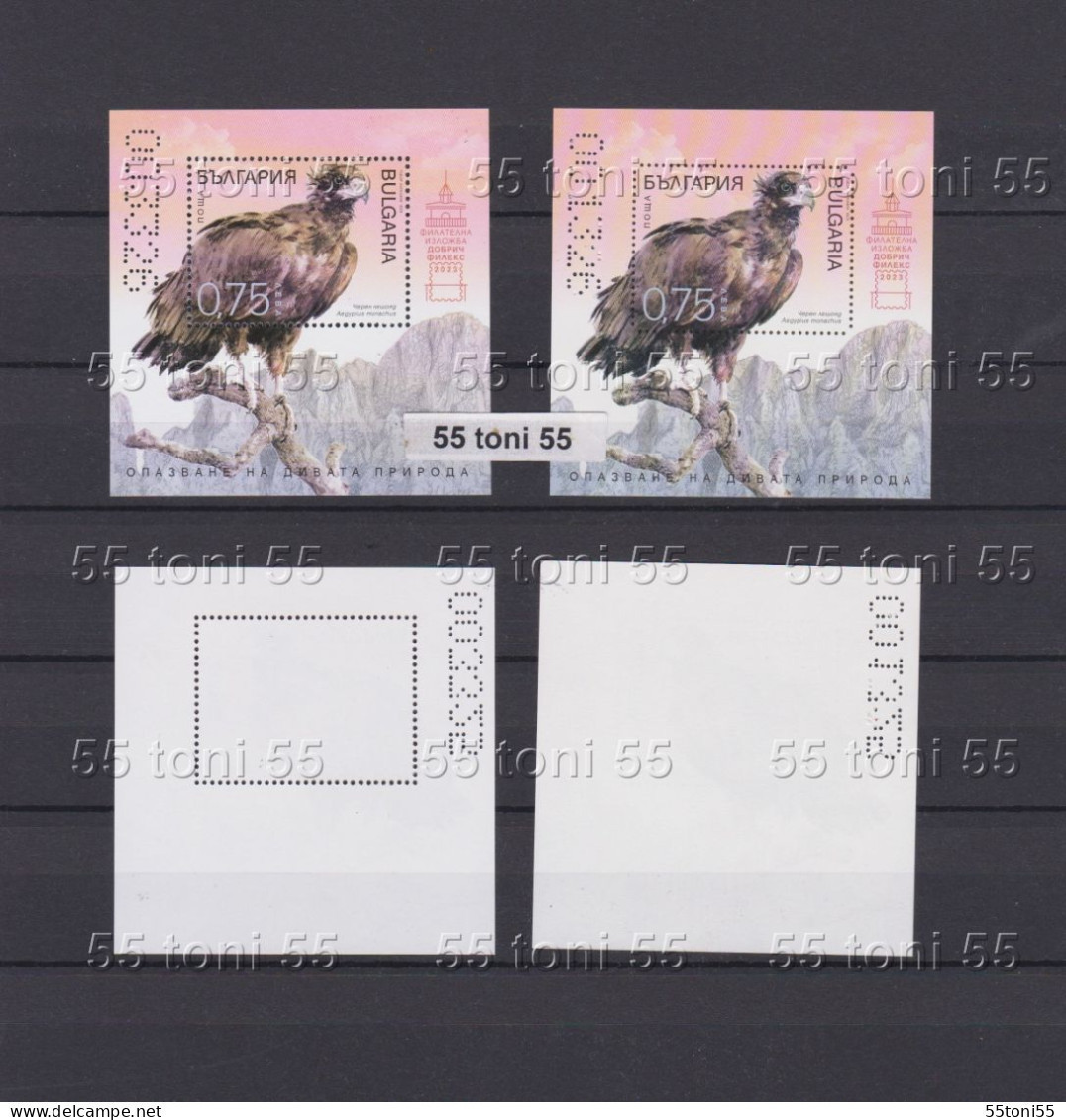 2023 Fauna Birds-Black-headed Vulture Wildlife Conservation 2 S/S-MNH Perf.+inperf.(limited Edition) Bulgaria/Bulgarie - Nuevos