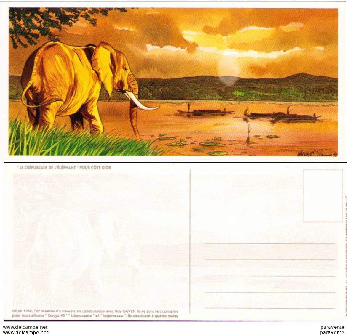 WARNAUTS : Marque Page CREPUSCULE DES ELEPHANTS Publicité Chocolat COTE D'OR - Bookmarks