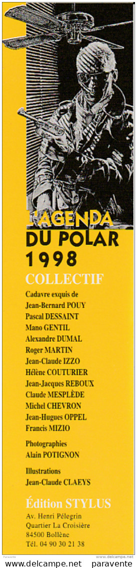 Marque Page AGENDA DU POLAR 1998 Illustré Par CLAEYS - Segnalibri