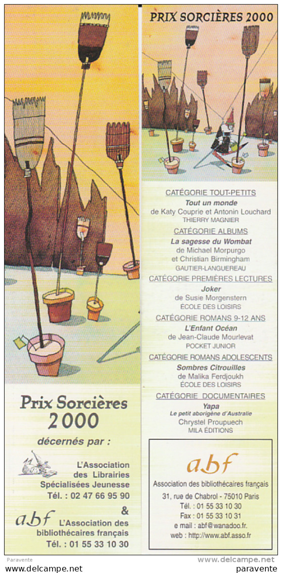 Marque Page Pour PRIX SORCIERES 2000 - Bladwijzers