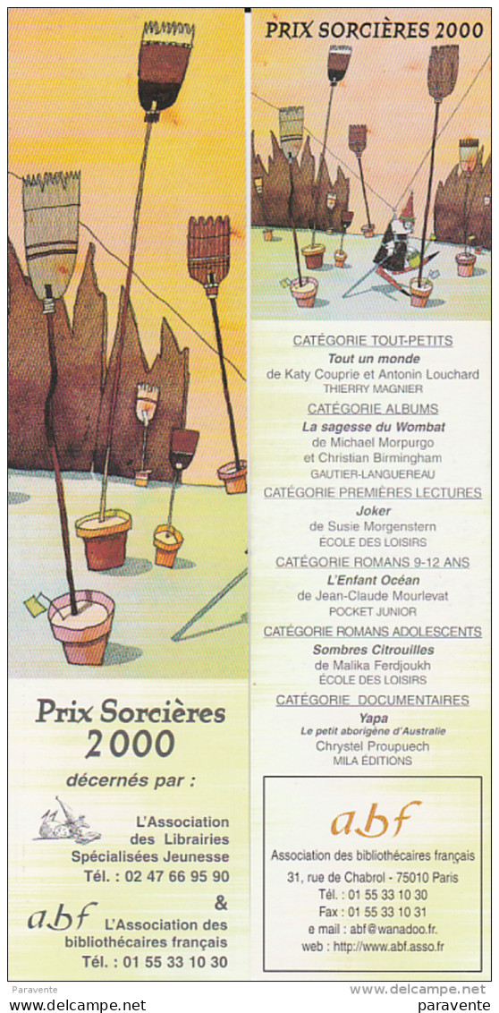 Marque Page Pour PRIX SORCIERES 2000 - Marcapáginas