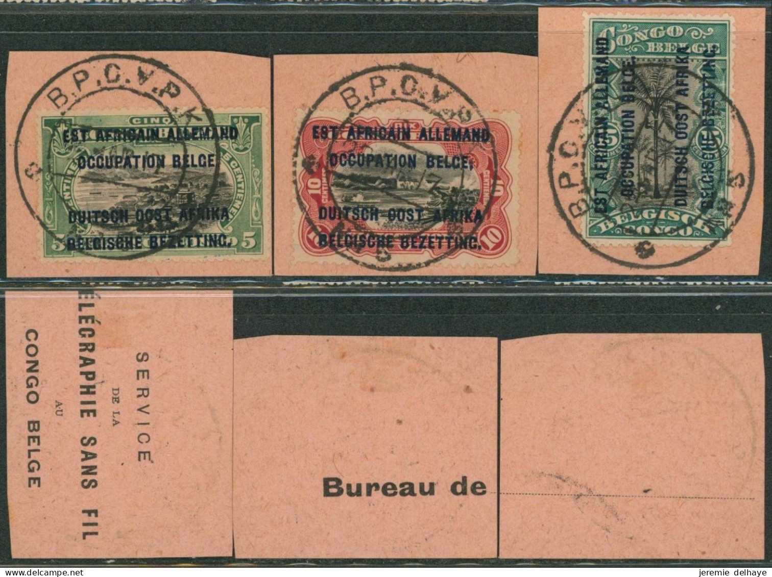 Ruanda-Urundi - N°28/30 Sur Fragment Obl Double Cercle "B.P.C.V.P.K. / N°5". - Used Stamps