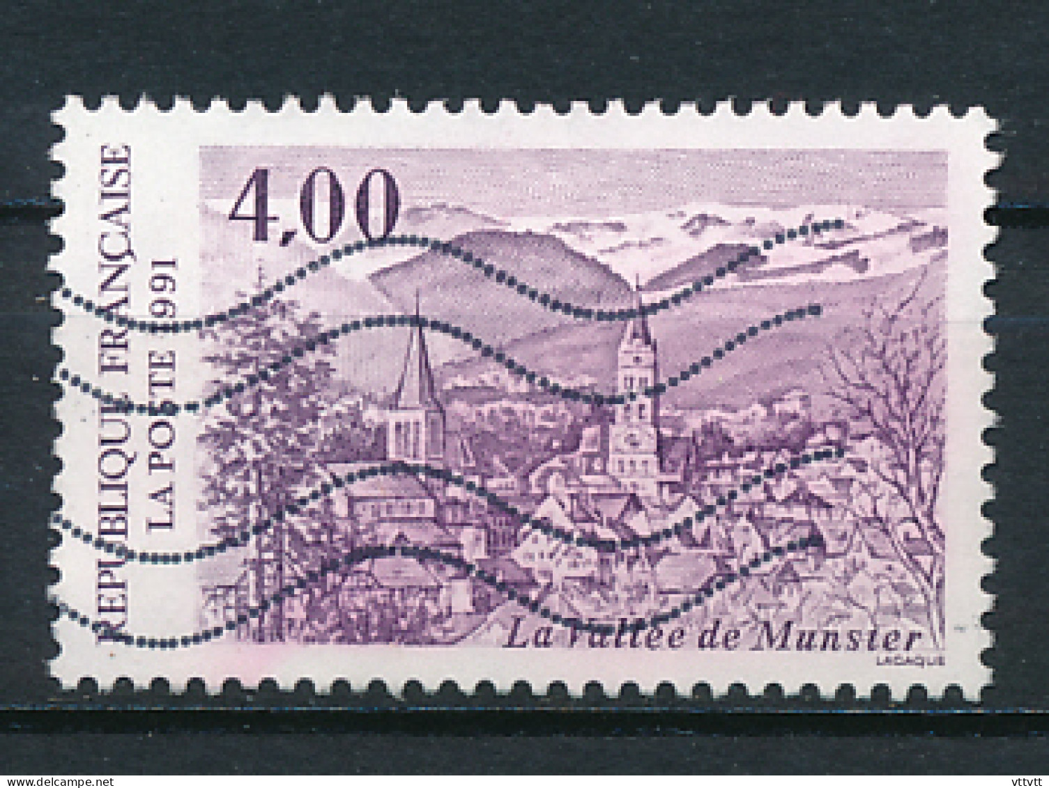 France 1991, YT 2707 (oblitéré), La Vallée Du Munster, Clochers De L'église Catholique Et Protestante - Used Stamps