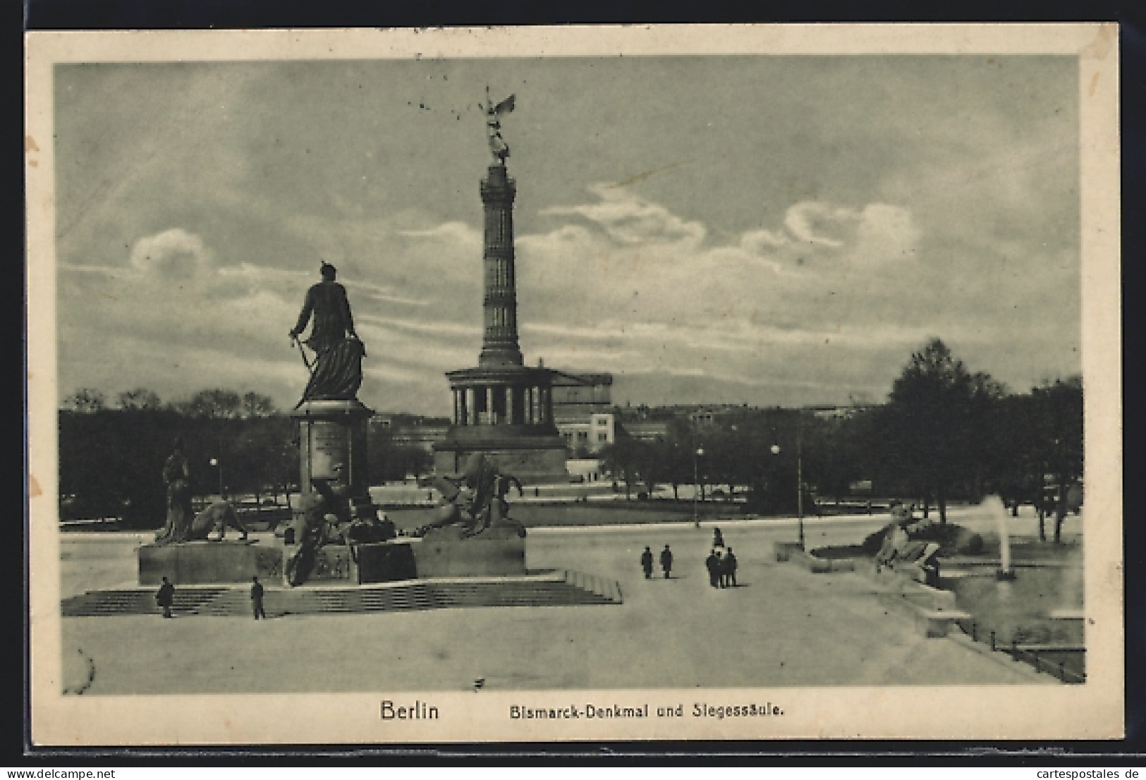 AK Berlin-Tiergarten, Bismarck-Denkmal Und Siegessäule  - Tiergarten