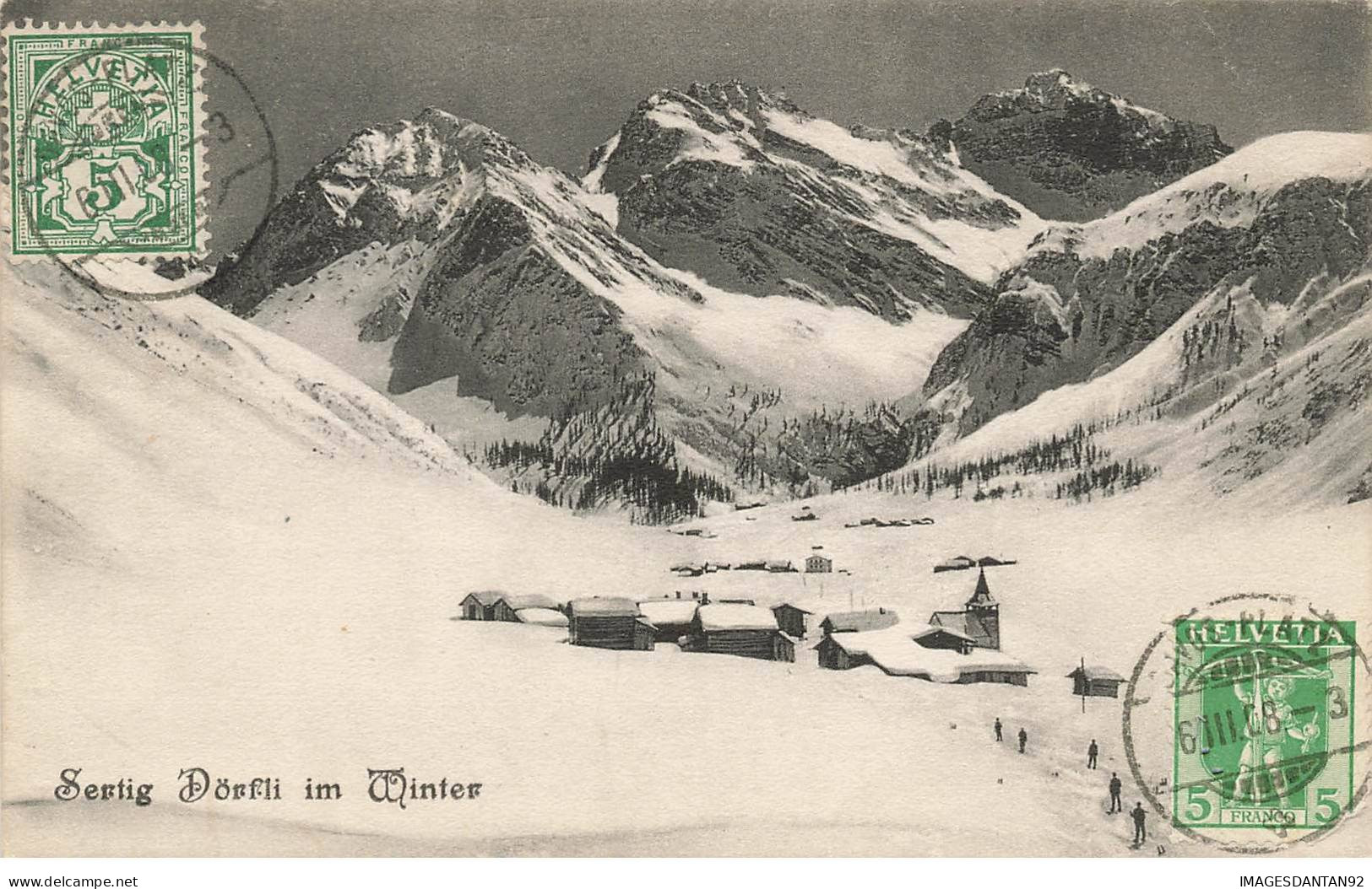 SUISSE GRISONS #28856 SERTIG DORFLI IM WINTER - Autres & Non Classés